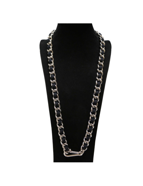 Ceinture CHANEL acier entrelacé noir