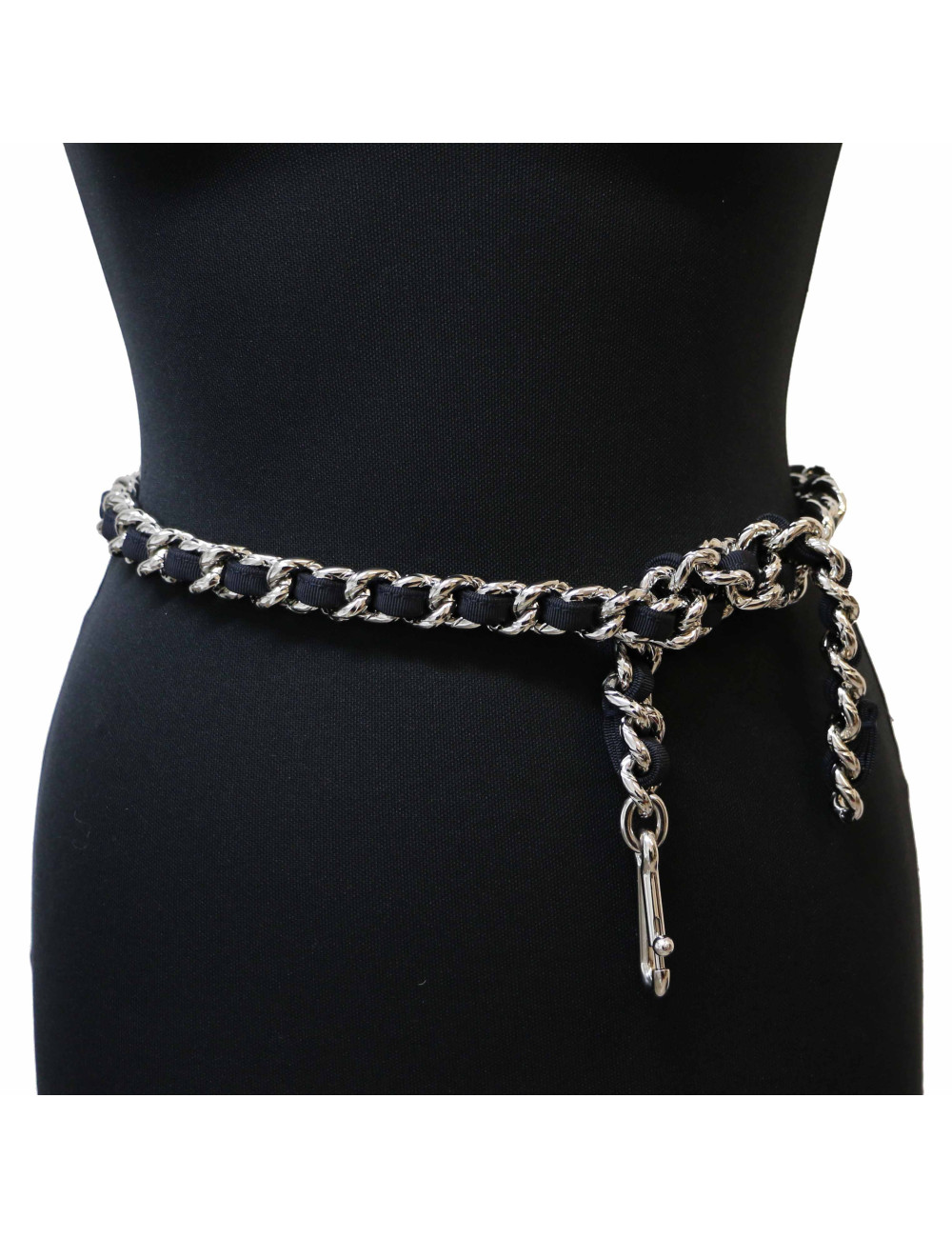 Ceinture CHANEL acier entrelacé noir
