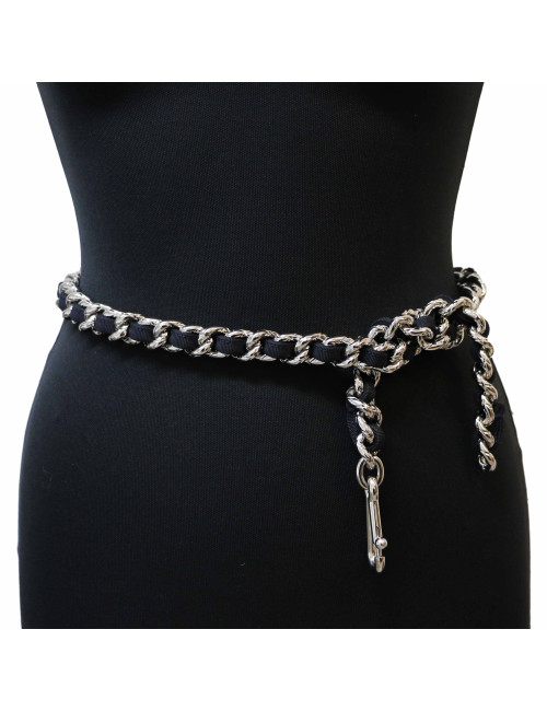 Ceinture CHANEL acier entrelacé noir