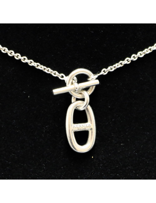 HERMES Anchor chain Sterling Silver Necklace