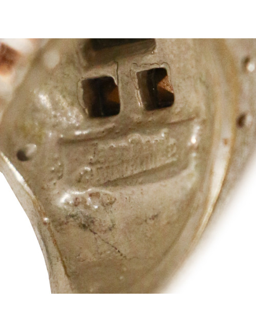 JEAN PAUL GAULTIER silver and rhinestones cocktail ring