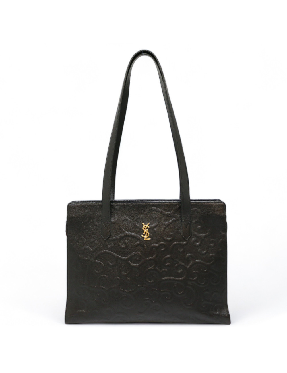 Sac YSL cuir embossé noir Vintage