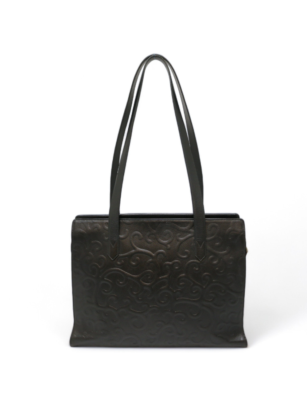 Sac YSL cuir embossé noir Vintage