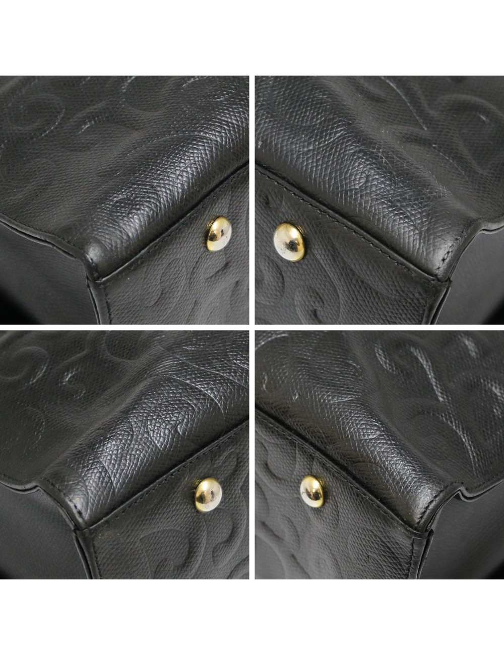 Sac YSL cuir embossé noir Vintage