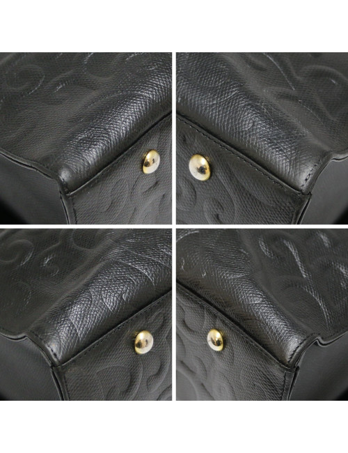 Sac YSL cuir embossé noir Vintage