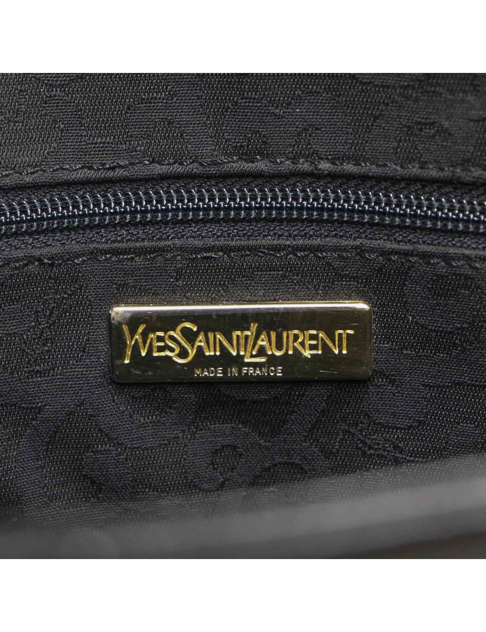 Sac YSL cuir embossé noir Vintage