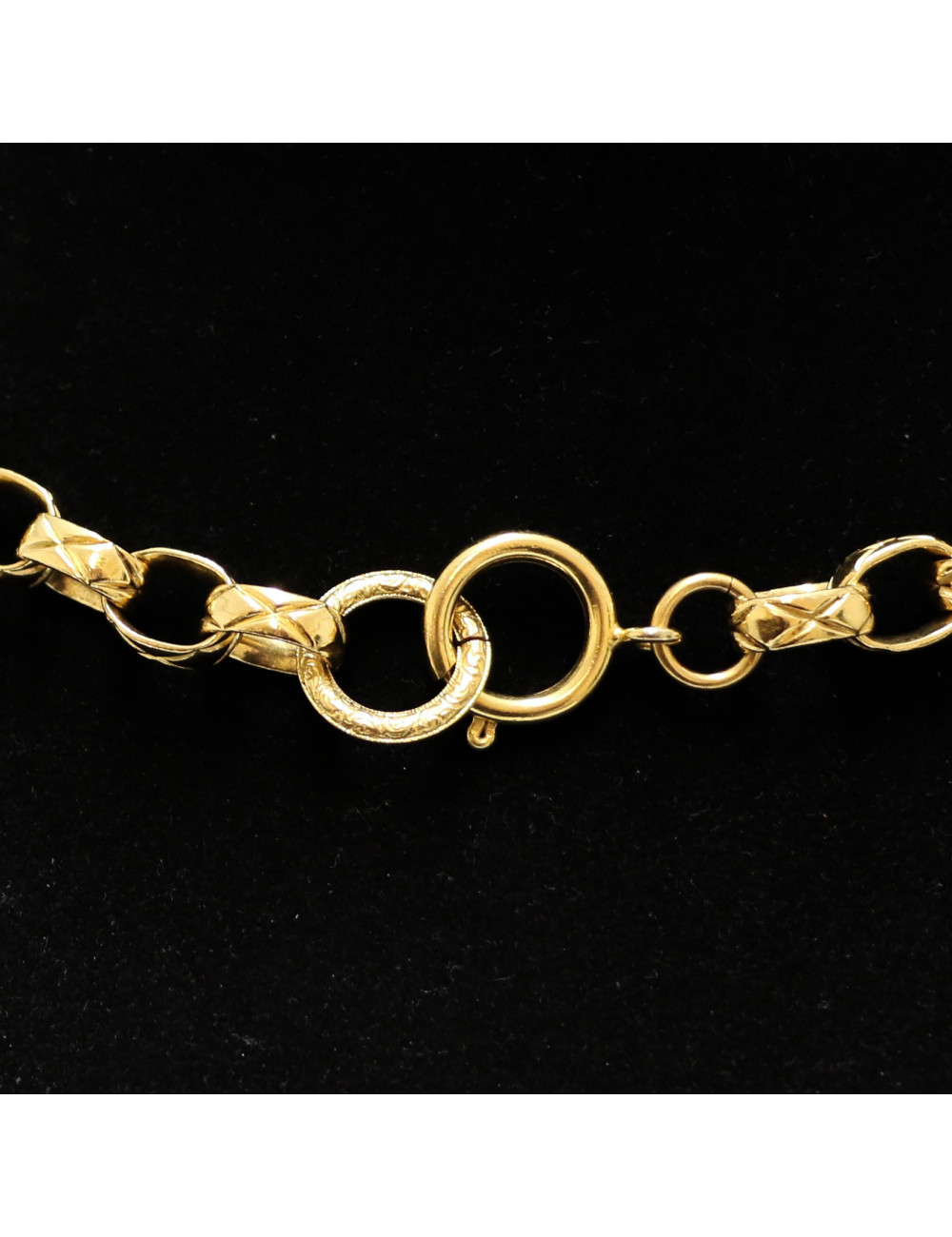 Sautoir vintage CHANEL pate de verre emeurode