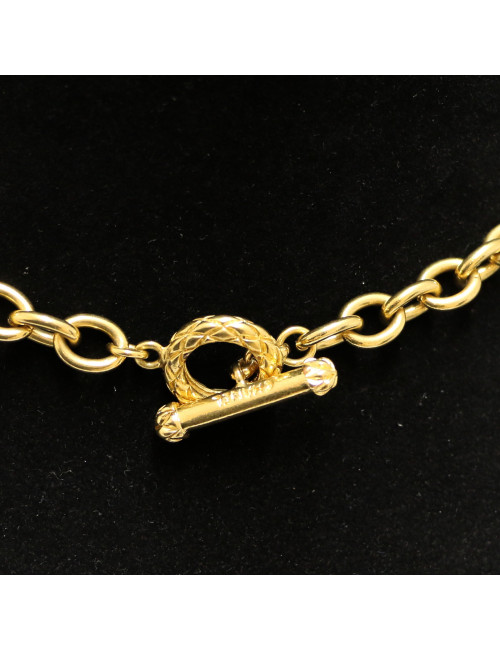 Sautoir vintage CHANEL coeur et pâtede verre