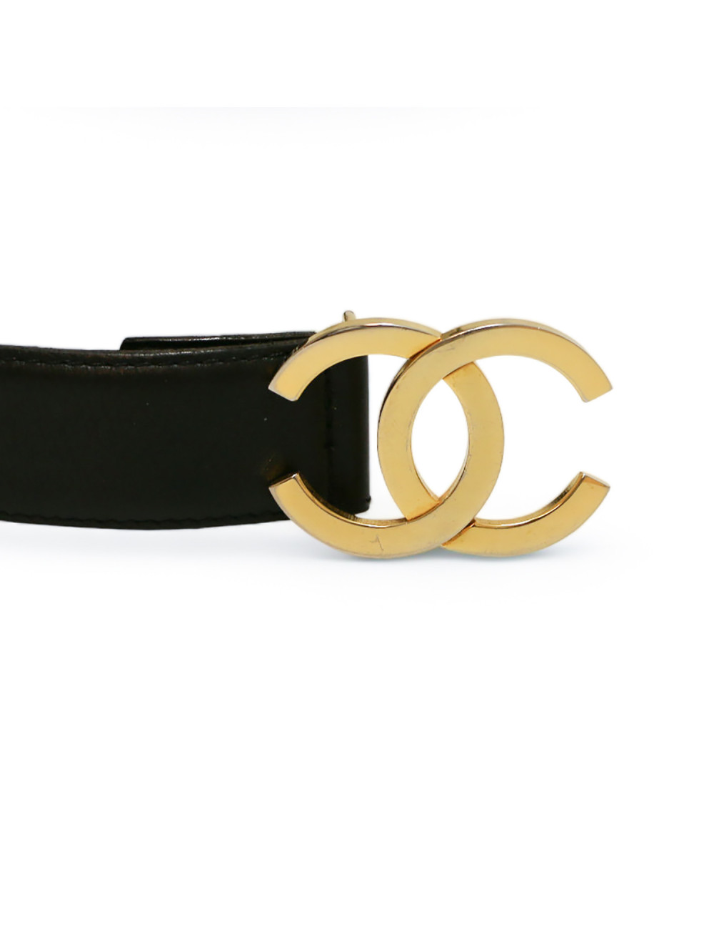Ceinture CHANEL cuir noir T85