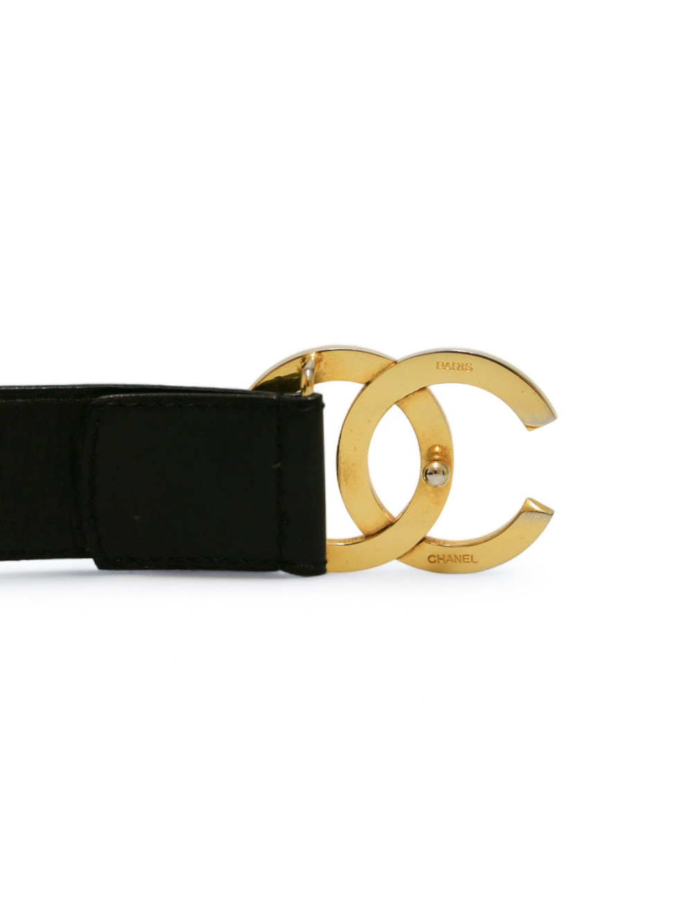 Ceinture CHANEL cuir noir T85