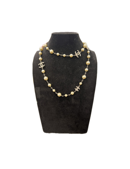 CHANEL pearls and CC rhinestones long necklace