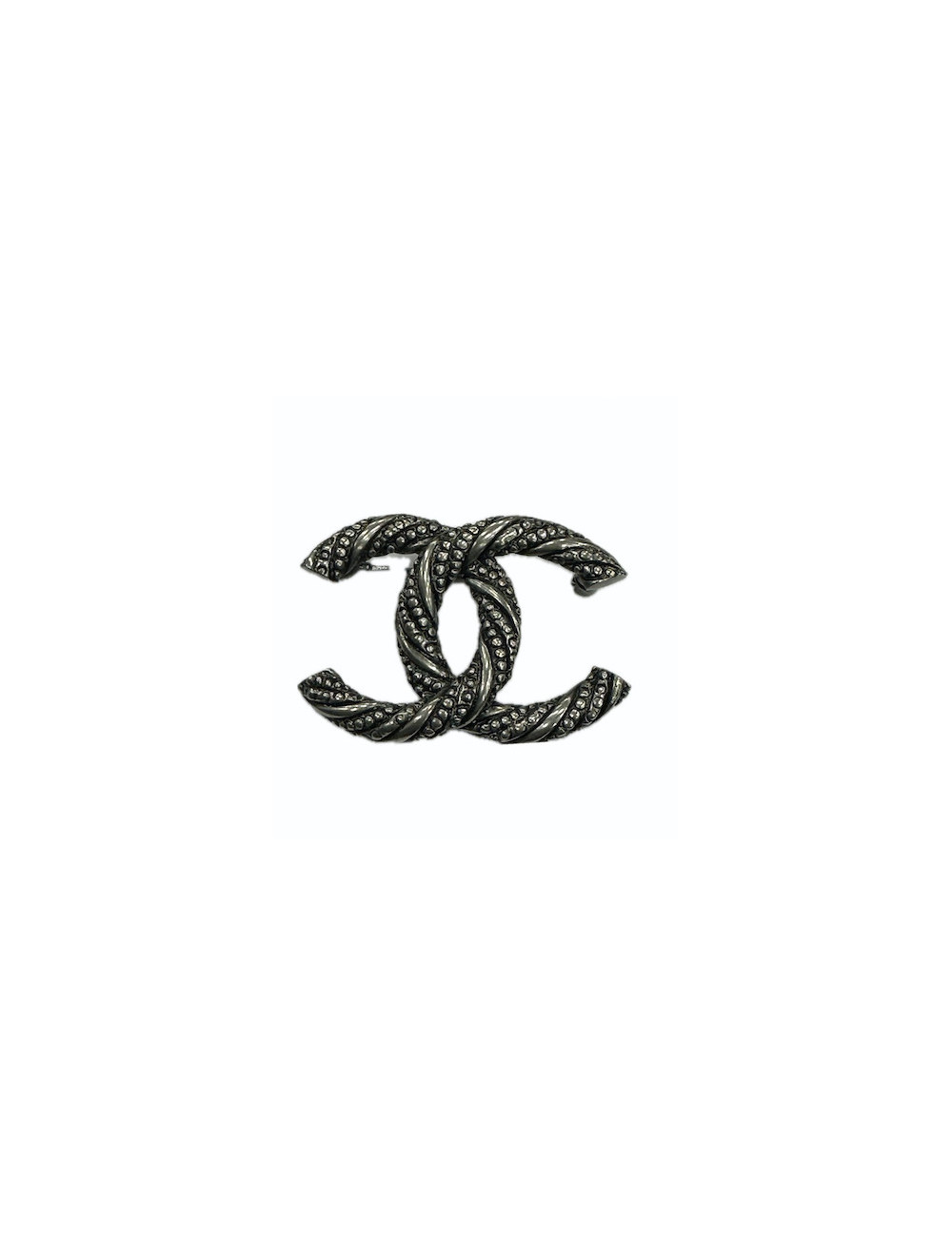 Broche CC argent CHANEL