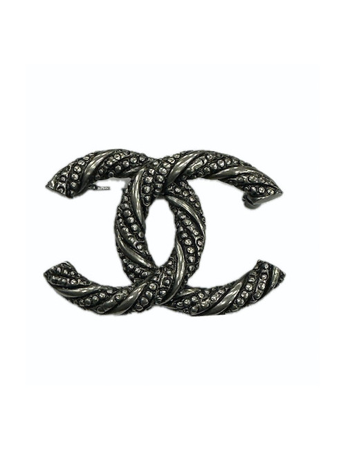 Broche CC argent CHANEL