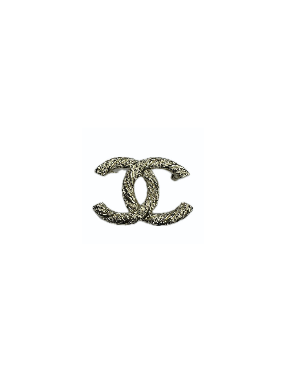 Broche CHANEL torsadée dorée