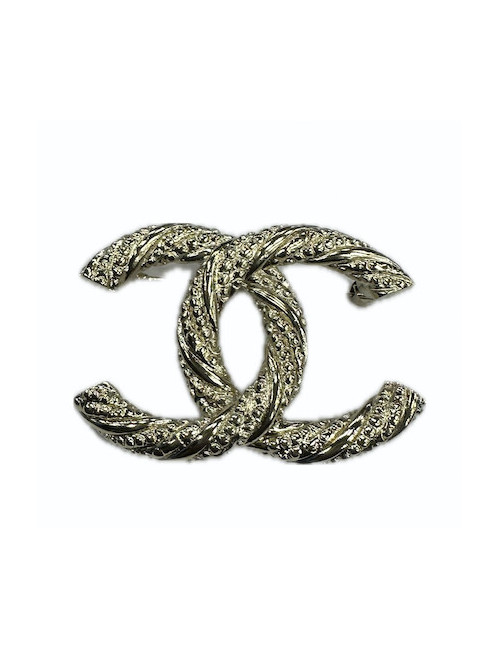 Broche CHANEL torsadée dorée