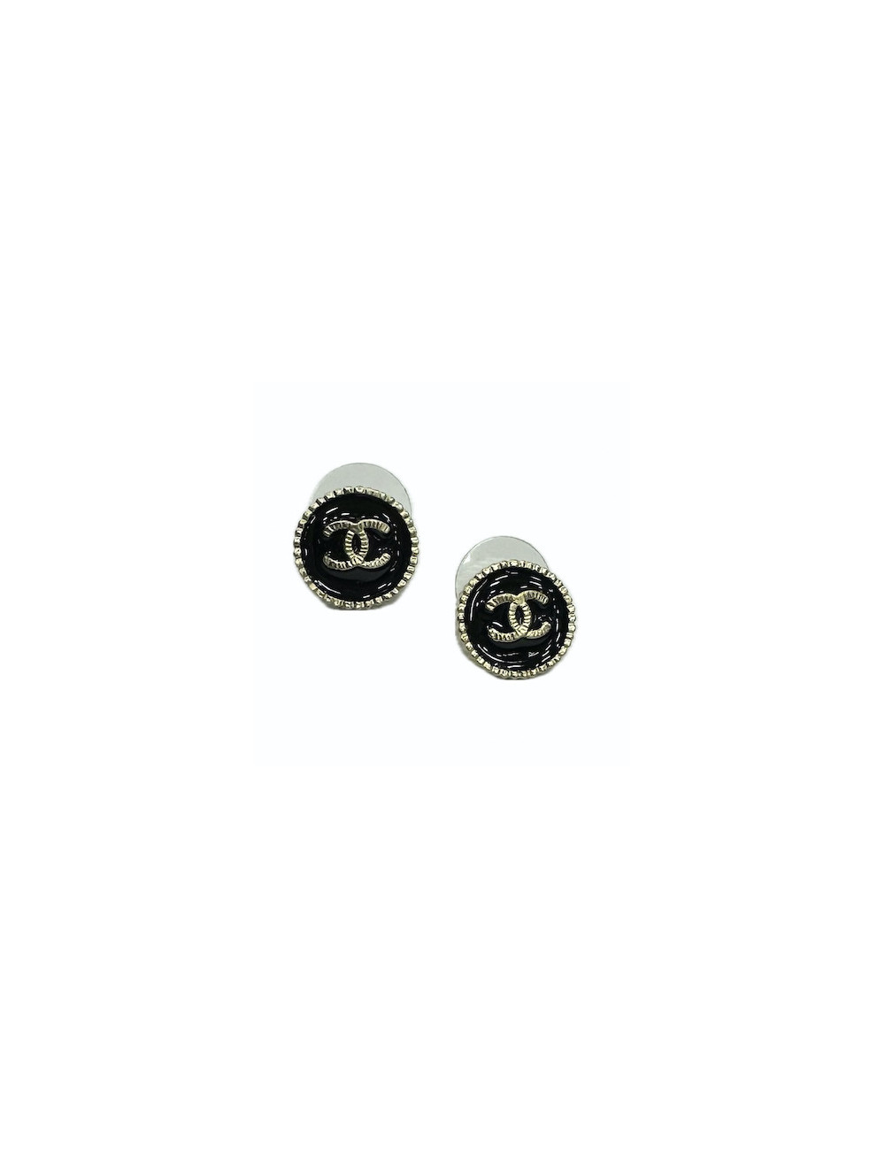 Boucles d'oreilles CHANEL CC noir