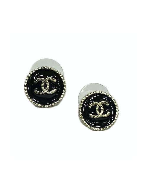Boucles d'oreilles CHANEL CC noir