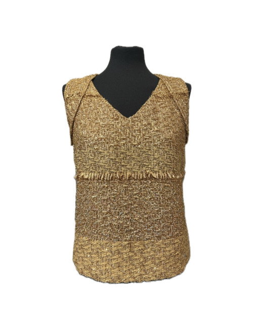 Débardeur sans manche T38 CHANEL doré