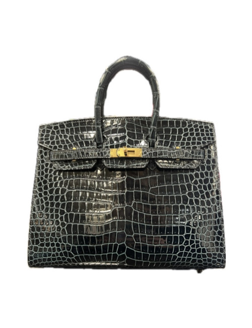Birkin 25 HERMES Porosus vert sapin