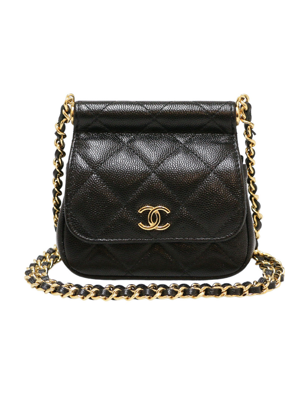 Black Chanel Micro Bag Caviar Leather