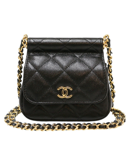 Black Chanel Micro Bag Caviar Leather