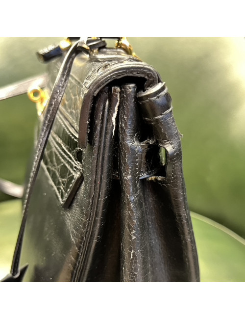 Kelly 35 HERMES box noir crocodile