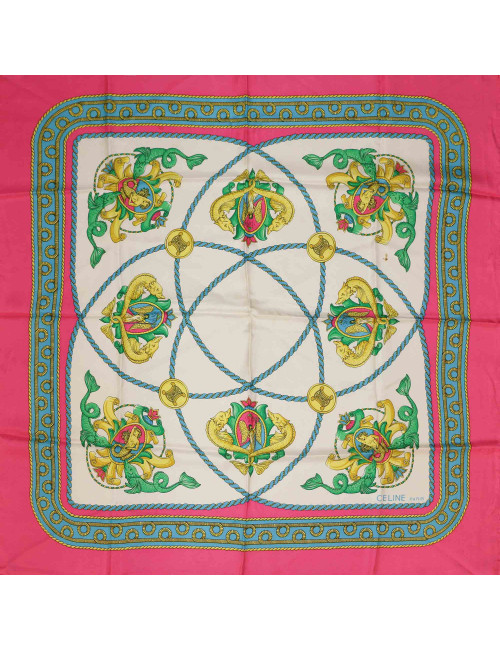CELINE silk square scarf