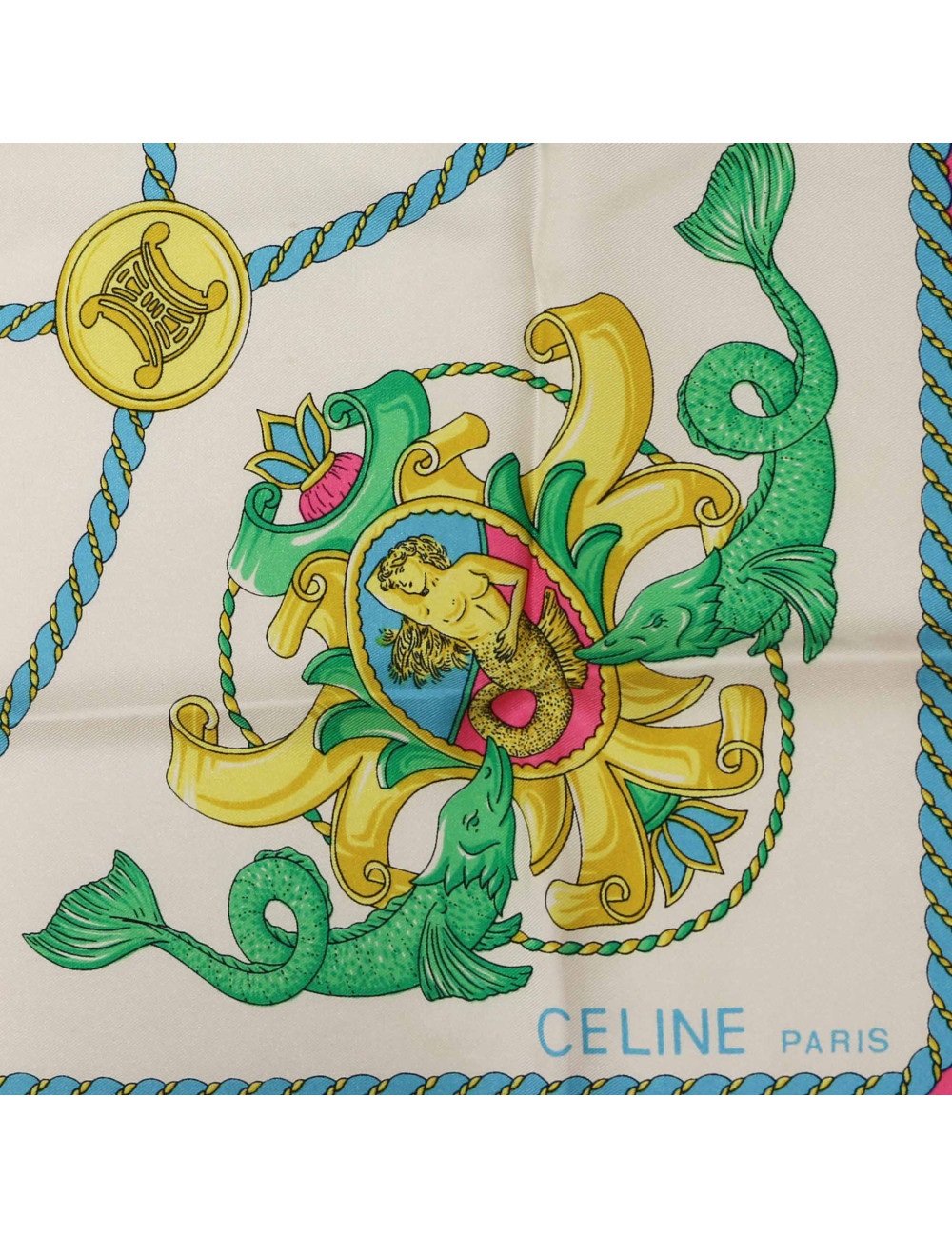 CELINE silk square scarf
