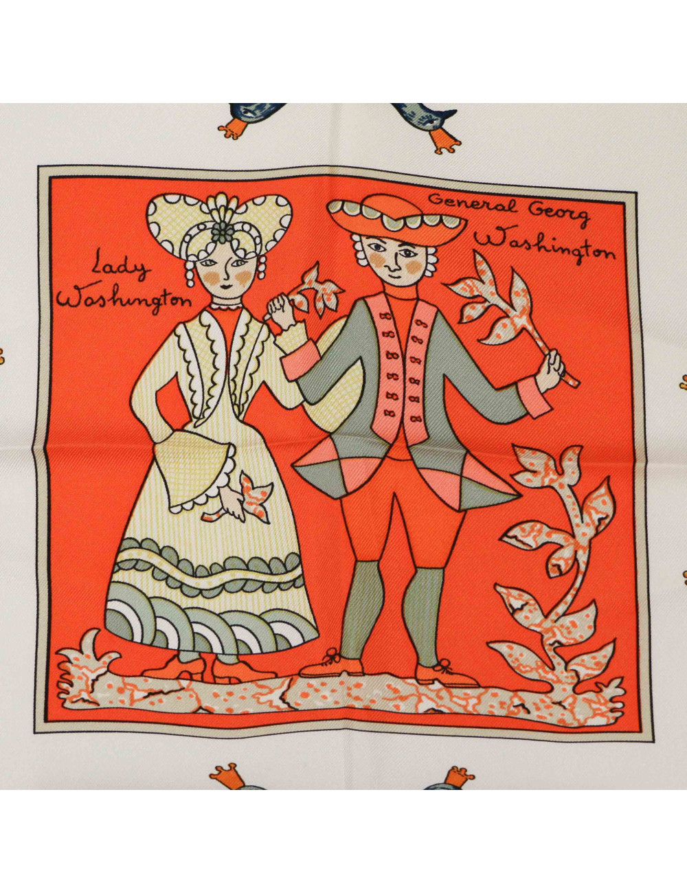 HERMES Early America silk scarf