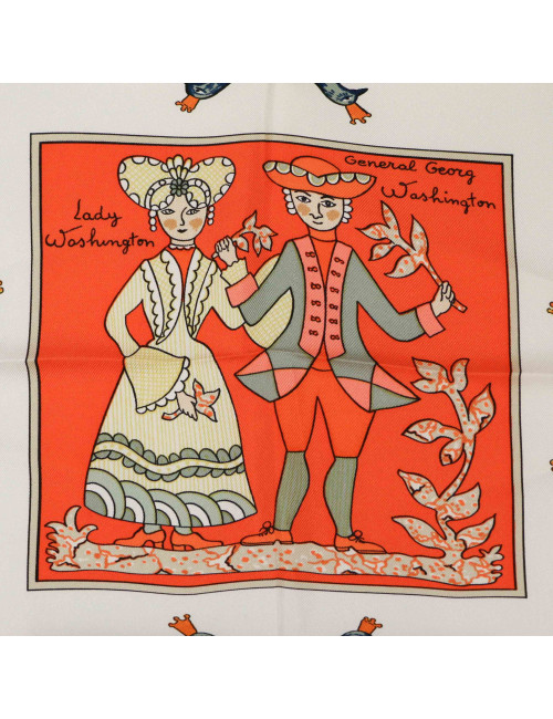 HERMES Early America silk scarf