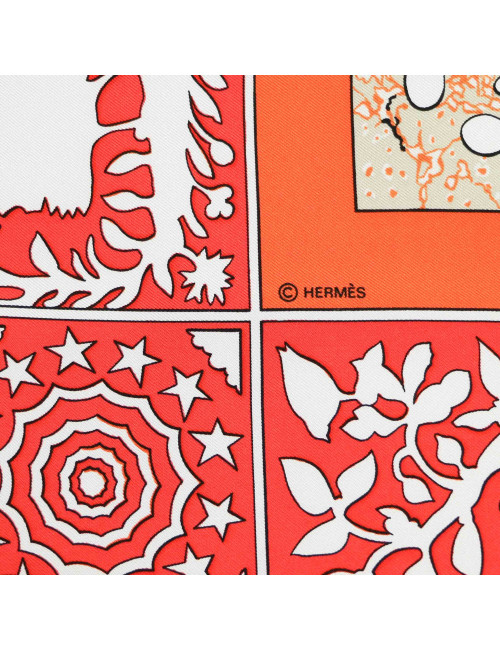 HERMES Early America silk scarf