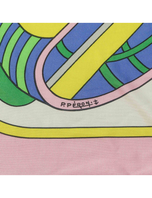 Carré HERMES jersey de soie Thalassa