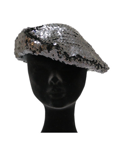 Béret T M CHANEL sequins noirs