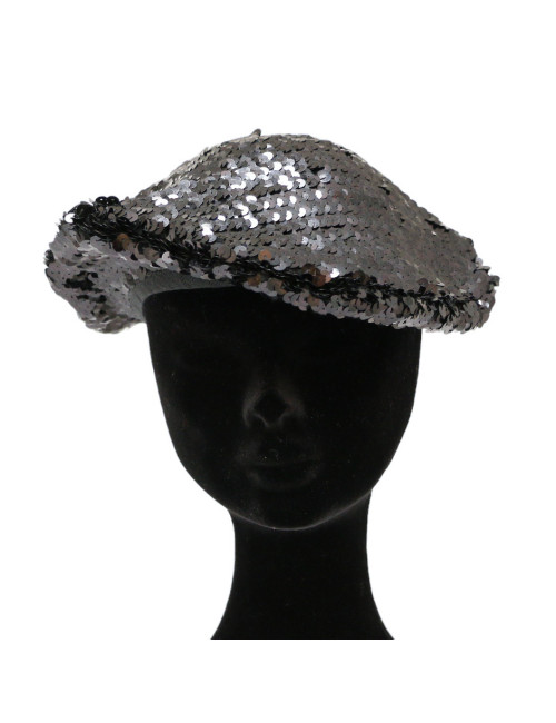 Béret T M CHANEL sequins noirs