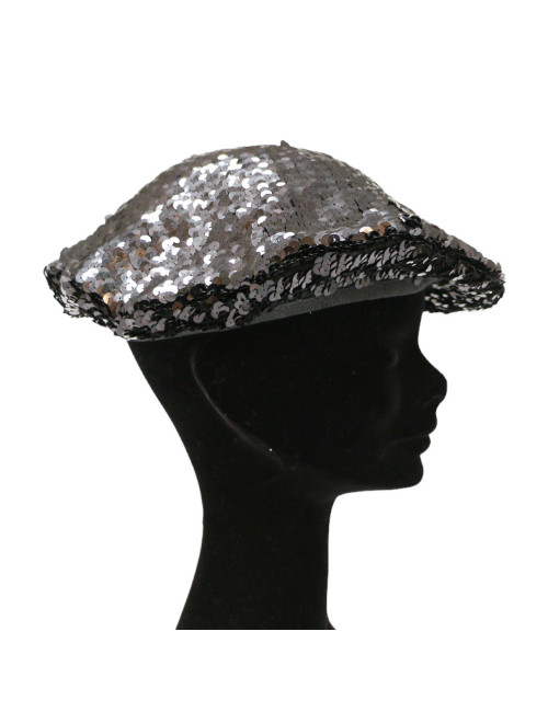 Béret T M CHANEL sequins noirs