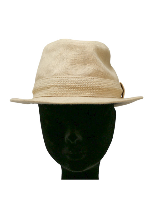 Chapeau T 57 HERMES lin et cachemire écru