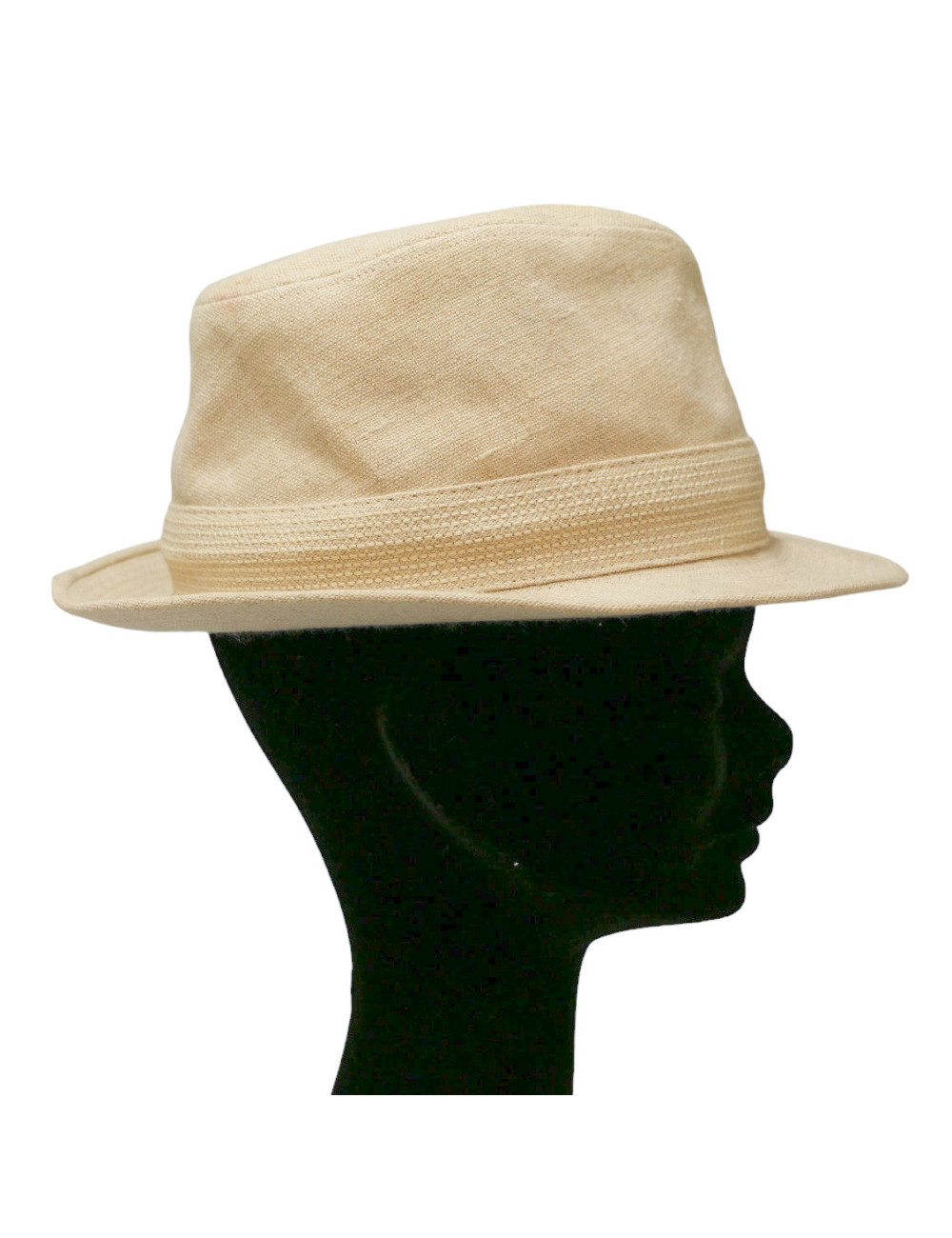 HERMES off-white linen and cashmere hat size 57FR
