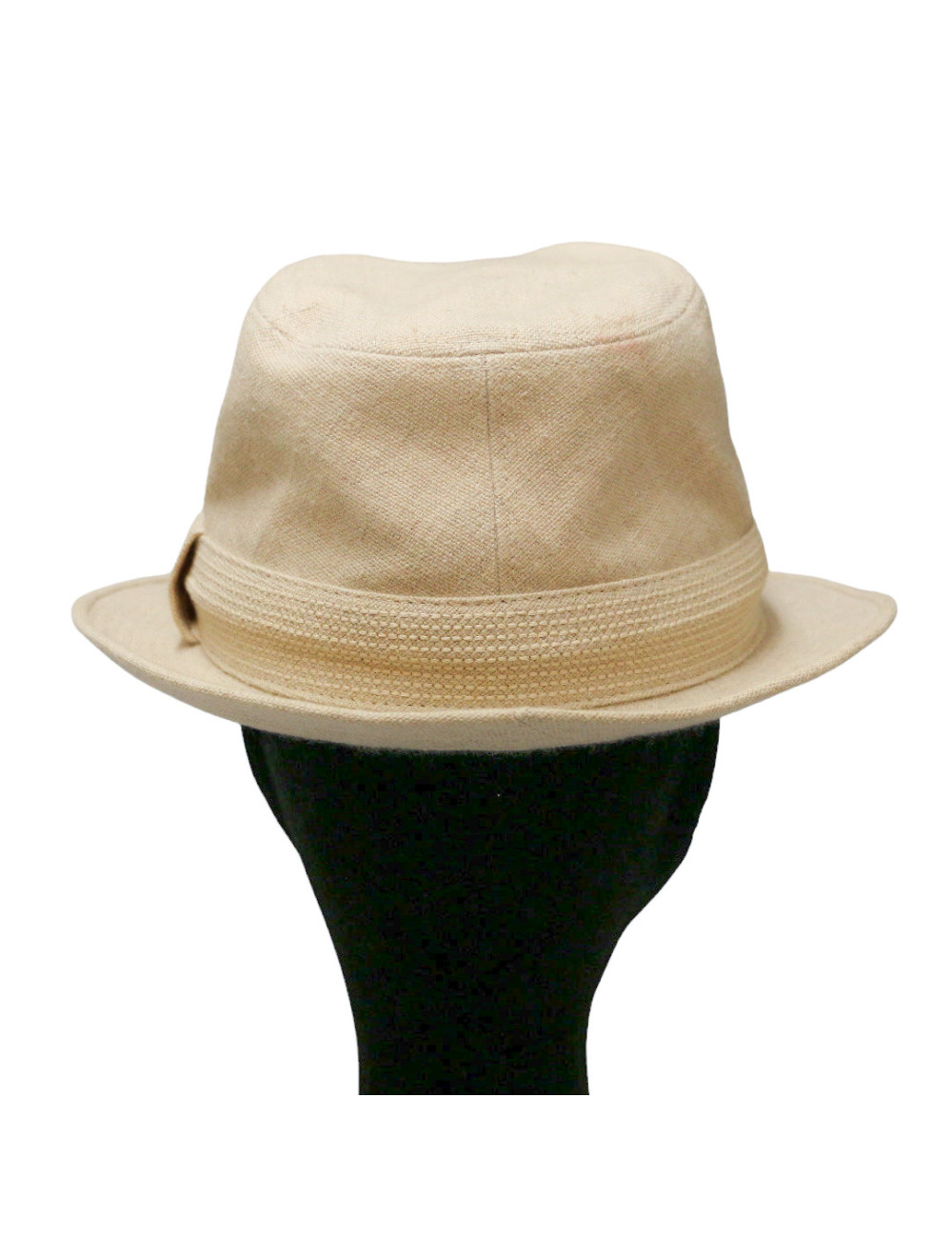 HERMES off-white linen and cashmere hat size 57FR