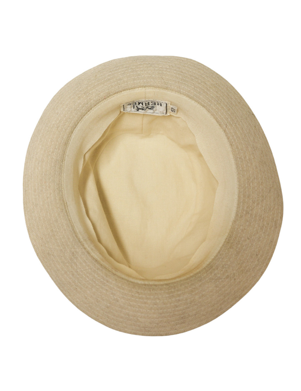 HERMES off-white linen and cashmere hat size 57FR