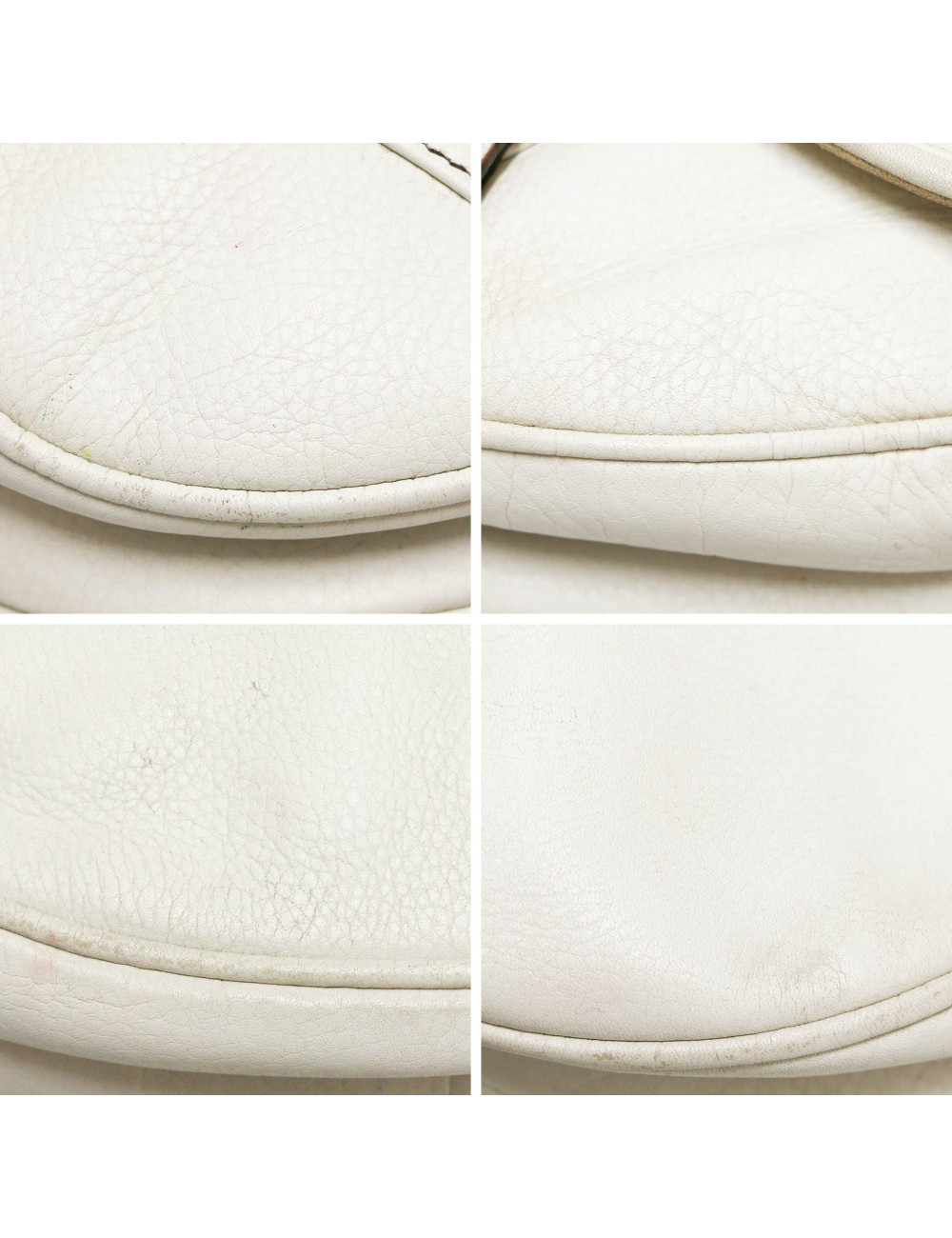 Saddle CHRISTIAN DIOR cuir grainé blanc