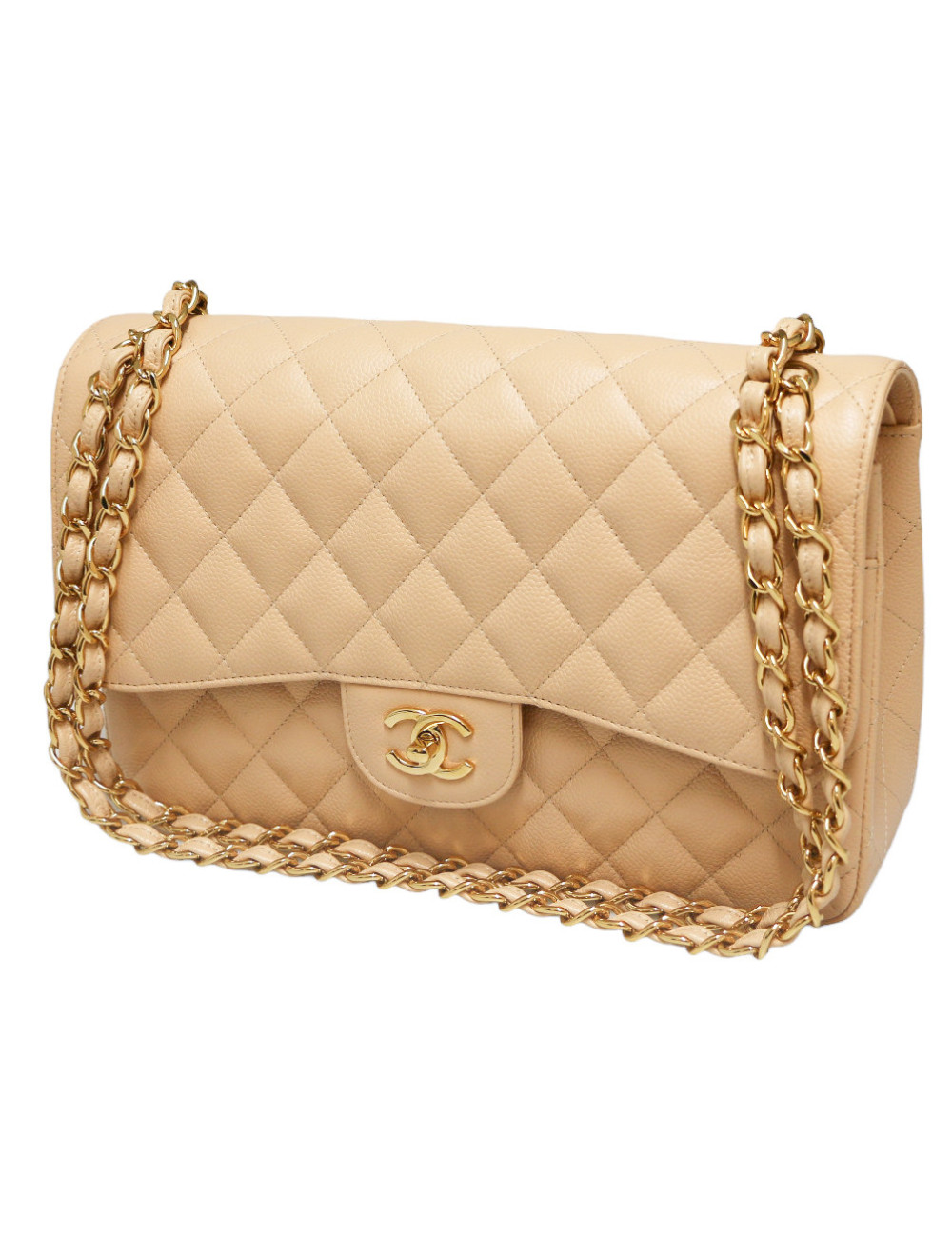 Sac classique CHANEL caviar beige