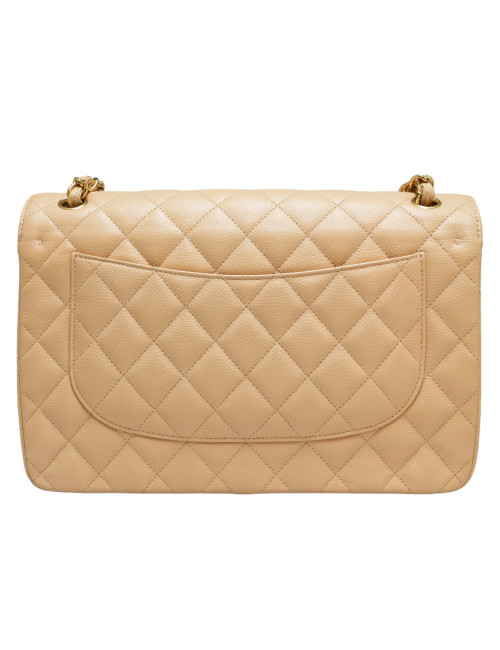 Sac classique CHANEL caviar beige 