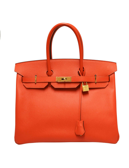 Birkin horseshoe HERMÈS orange et taupe