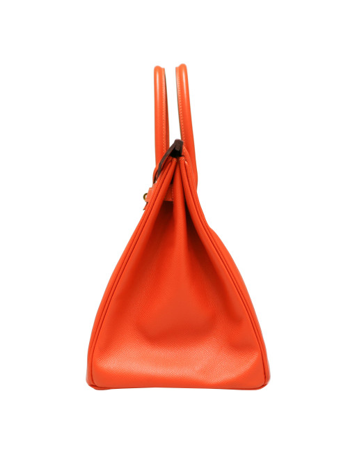 Birkin horseshoe HERMÈS orange et taupe