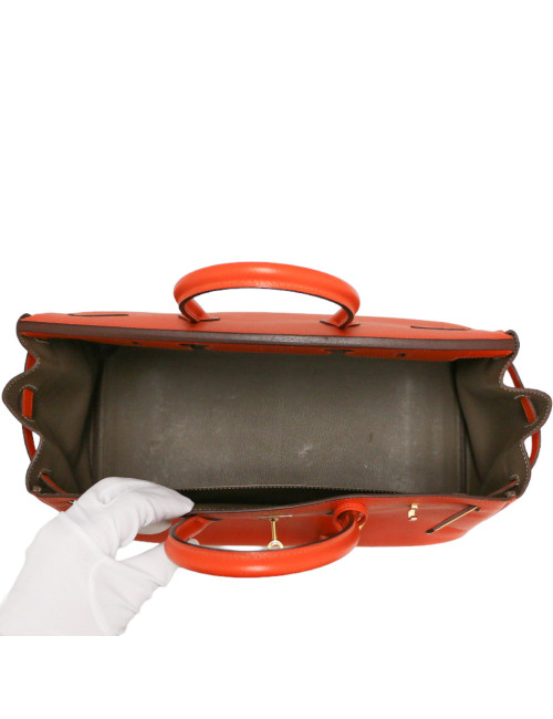 Birkin horseshoe HERMÈS orange et taupe