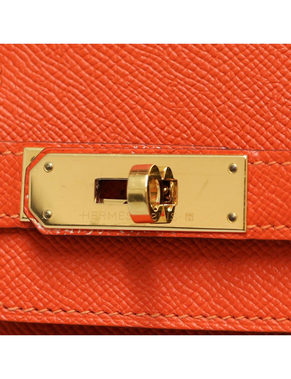 Birkin horseshoe HERMÈS orange et taupe