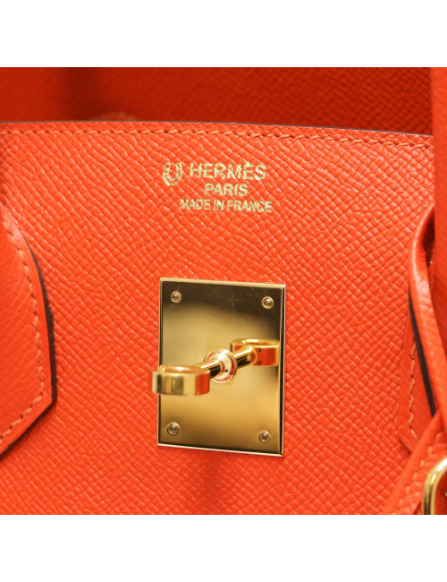 Birkin horseshoe HERMÈS orange et taupe