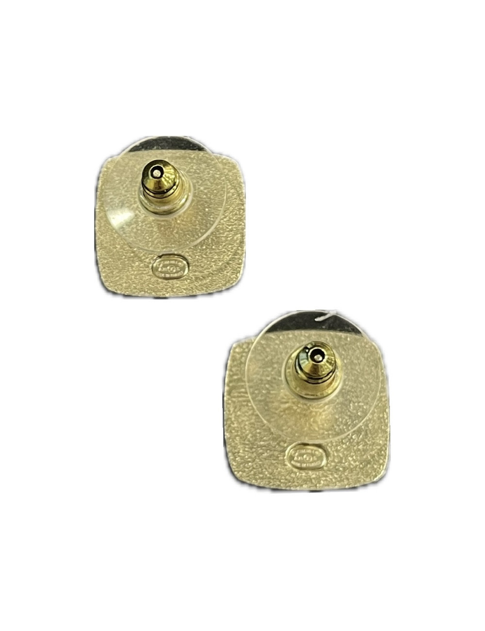 Boucles d'oreilles CHANEL carré CC strass