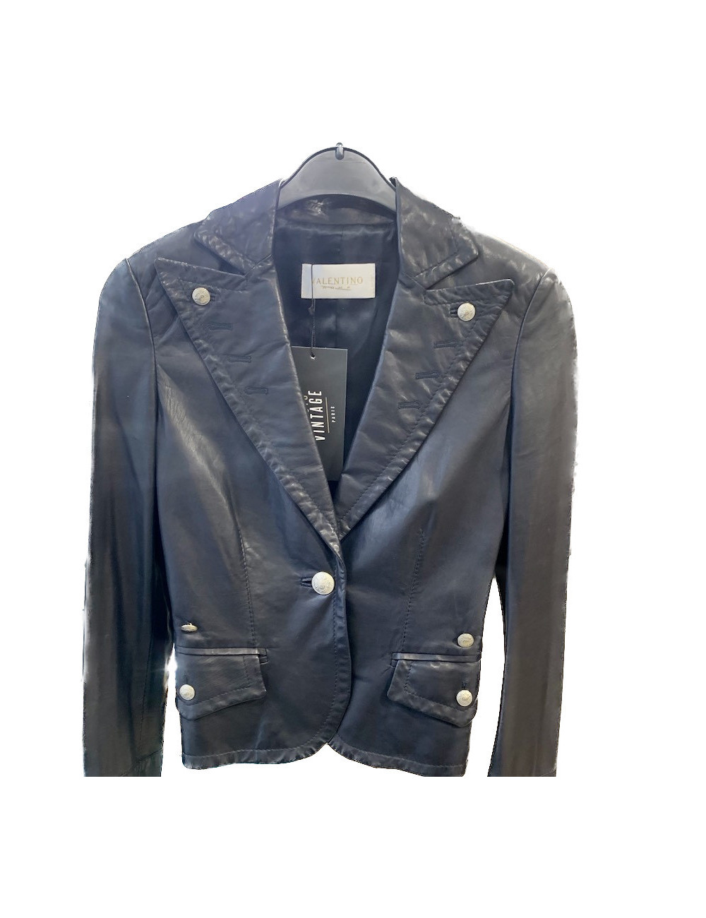 Veste VALENTINO cuir lisse noir