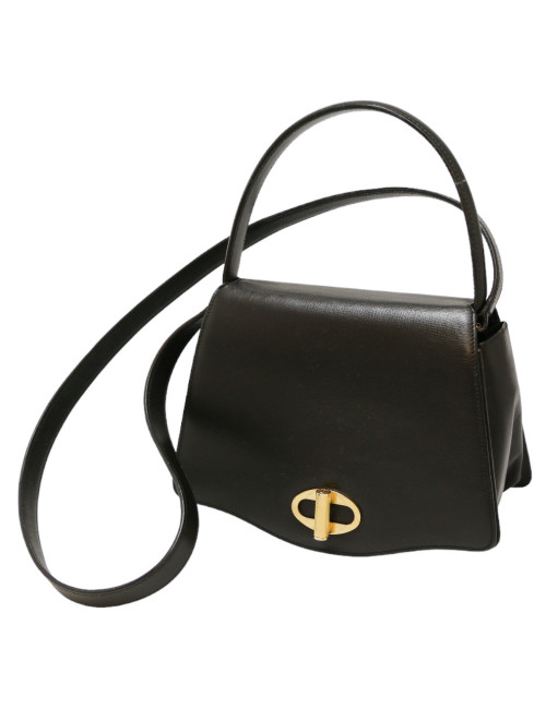 Sac CARTIER cuir noir vintage